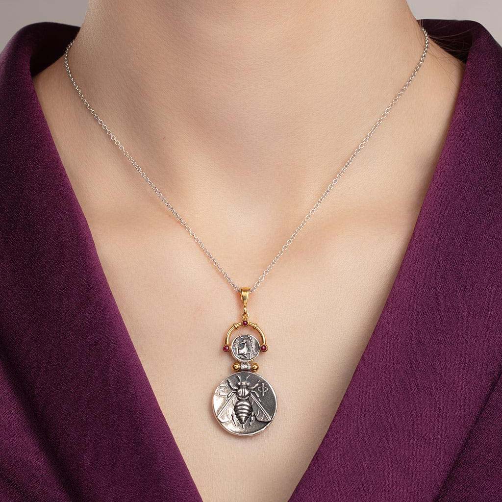 Bee & Stag Coin Pendant