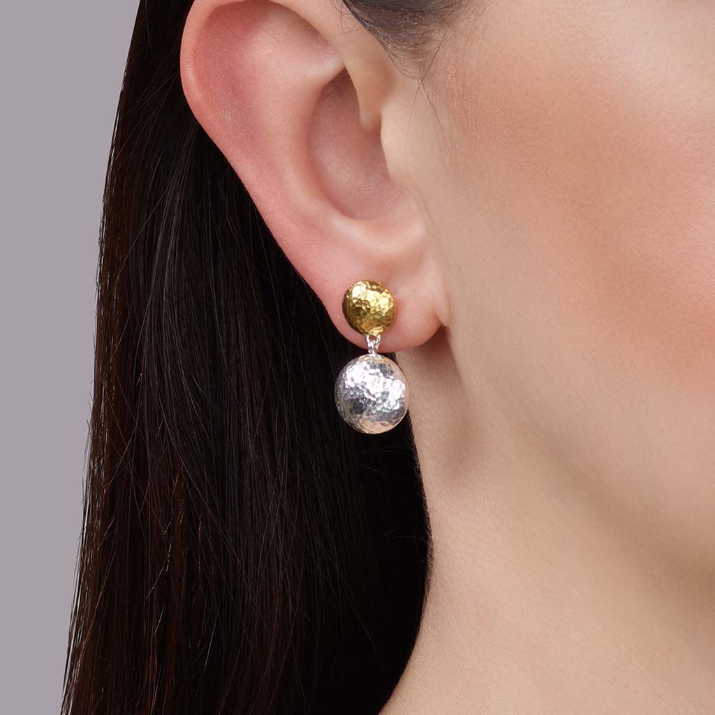 Round Spell Double Drop Earrings