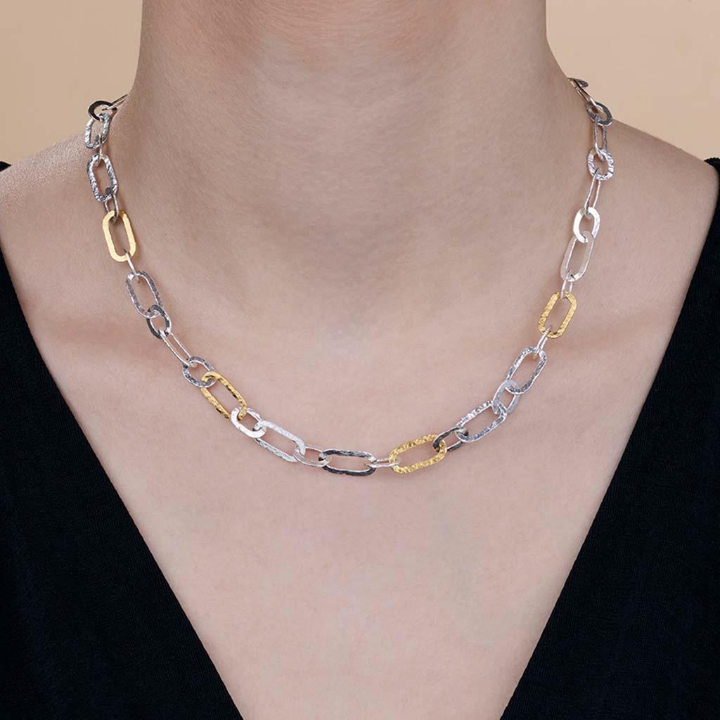 gurhan paperclip two-toned necklace at at Victoria Jones Jewelry