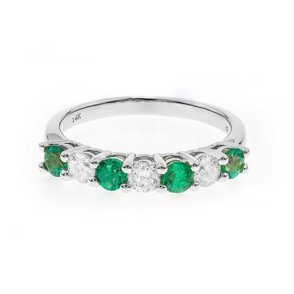 Diamond and Emerald Band at Victoria Jones Jewelry
