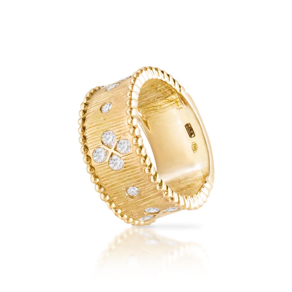 Piero Milano yellow gold diamond cigar band