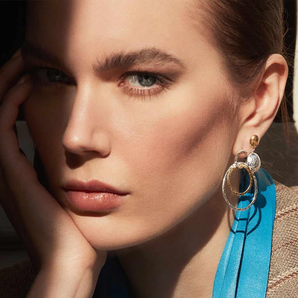 gurhan sterling silver 24k yellow gold two tone earrings