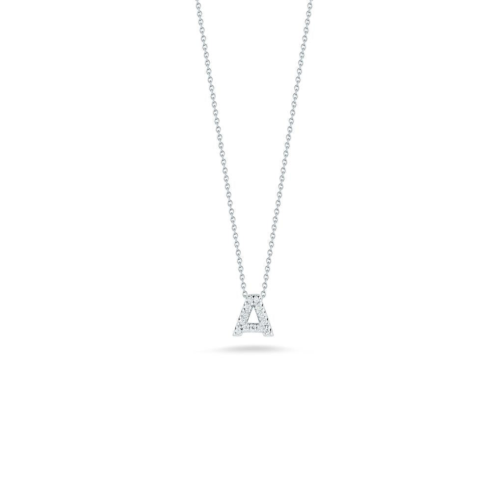 Roberto Coin Tiny Treasures Letter A in white gold