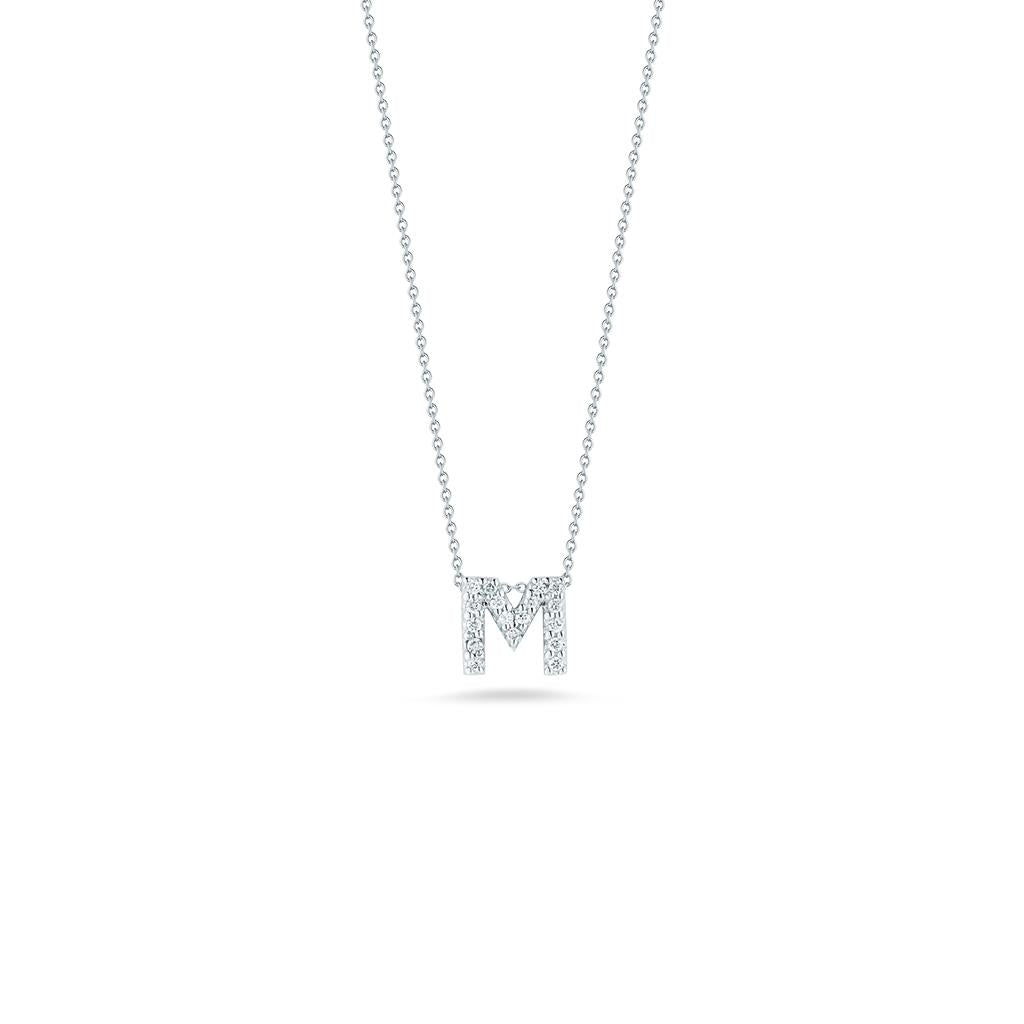 Roberto Coin Tiny Treasures Letter M in white gold