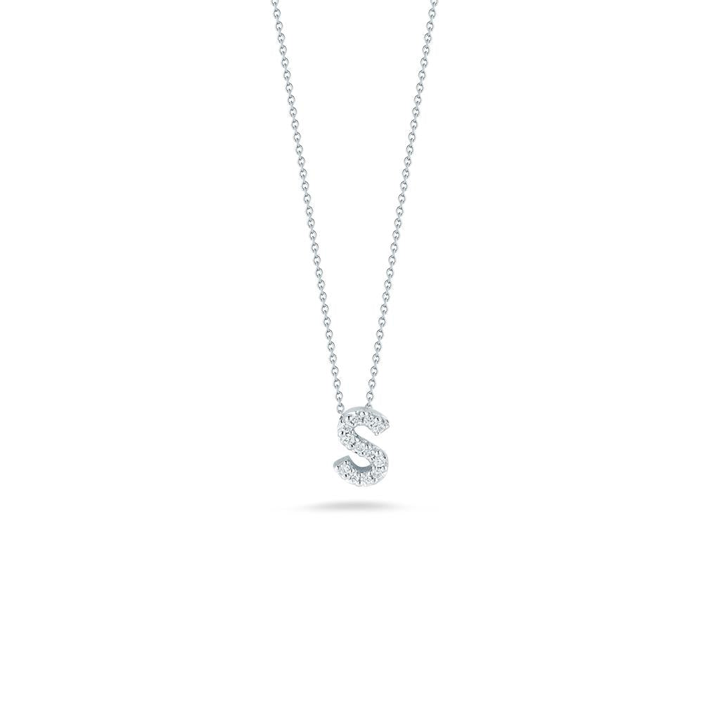 Roberto Coin tiny treasure love letters S diamond in white gold