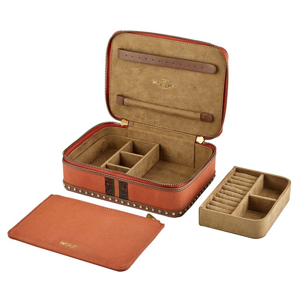 Wolf1834 Ida Orange travel case - Victoria Jones Jewelry Amarillo, Tx
