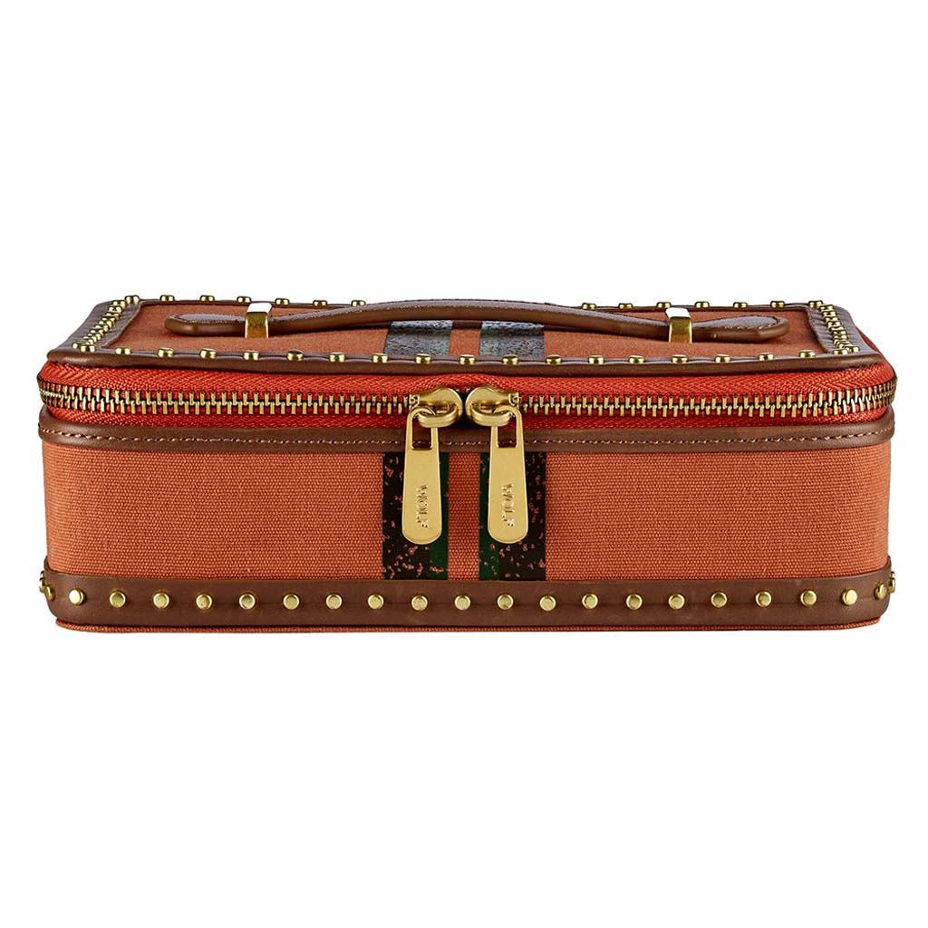 Wolf1834 Orange Ida travel case for jewelry at Victoria Jones Jewelry Amarillo