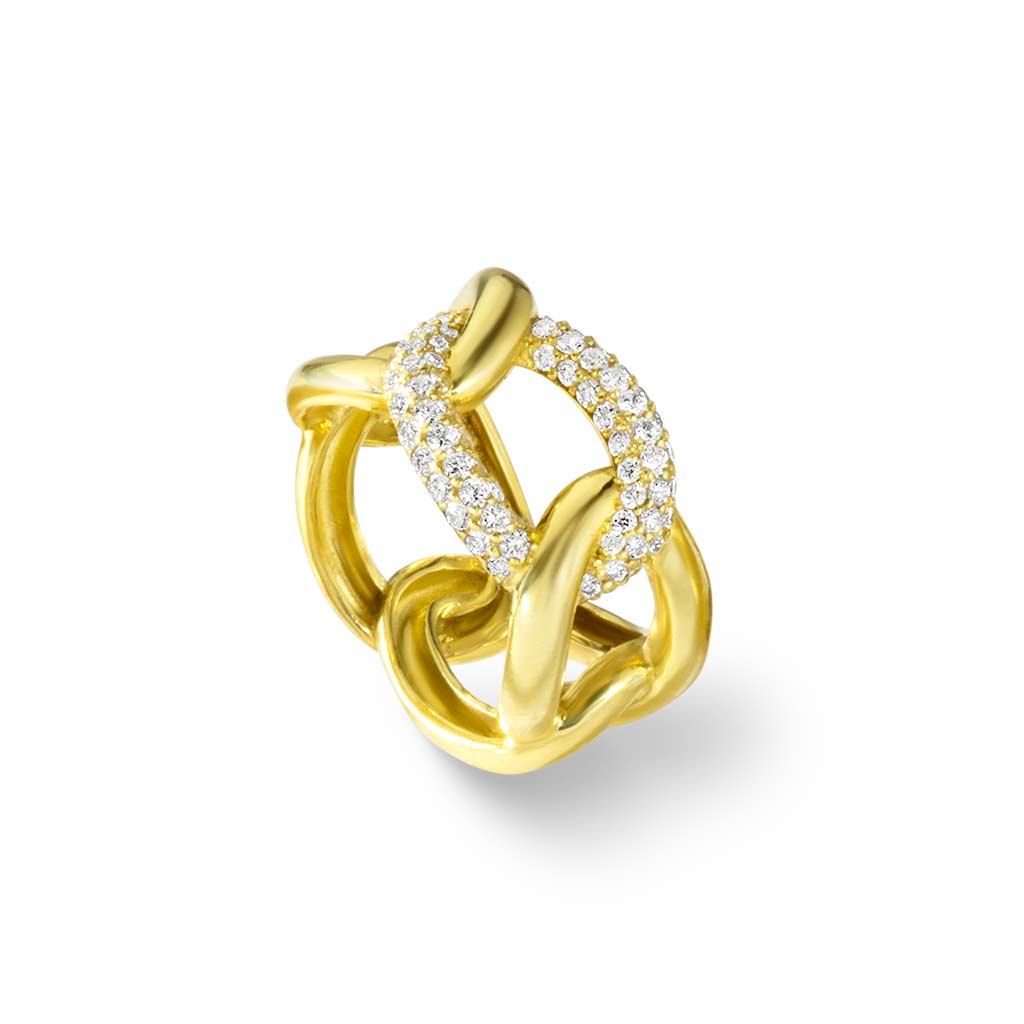 Diamond Accent Link Ring