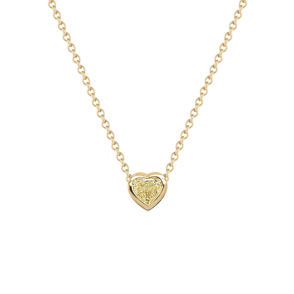 Yellow Diamond Heart Pendant