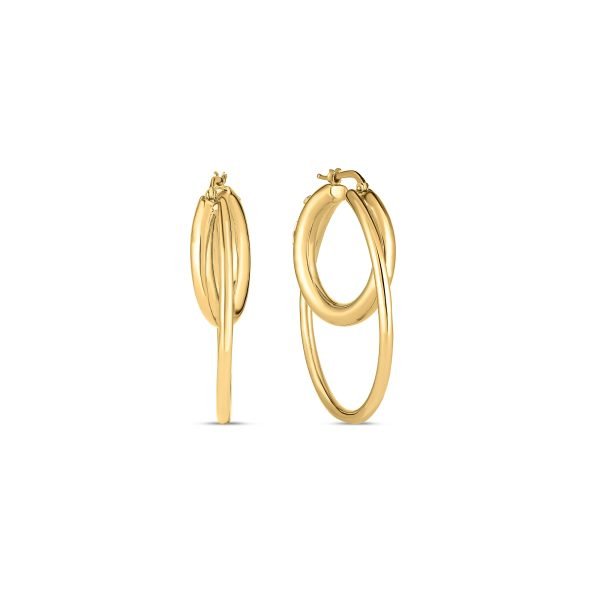 Designer Gold Medium Double Hoop