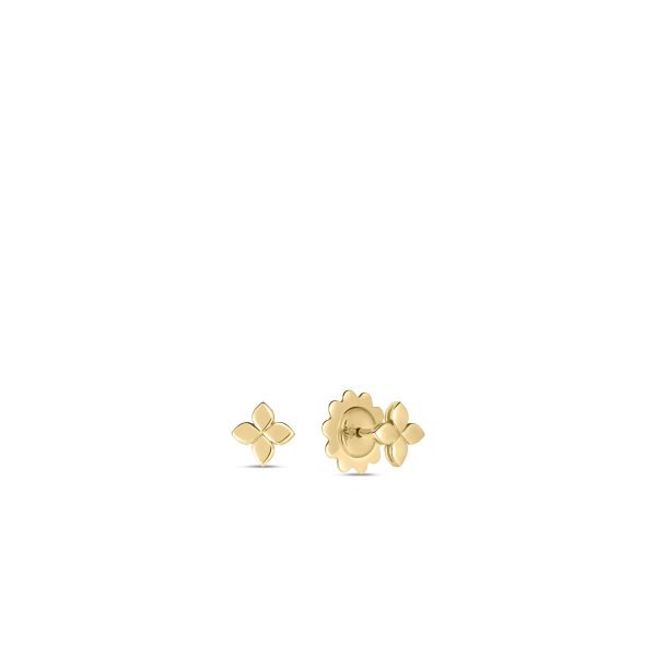 Floral Polished Gold Stud