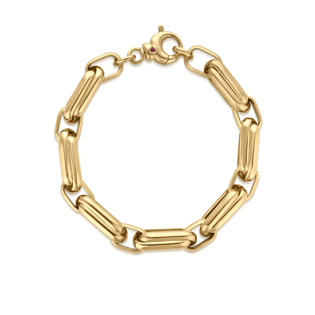 chunky alternating gold link bracelet by Roberto Coin at Victoria Jones Jewelry Amarillo Tx