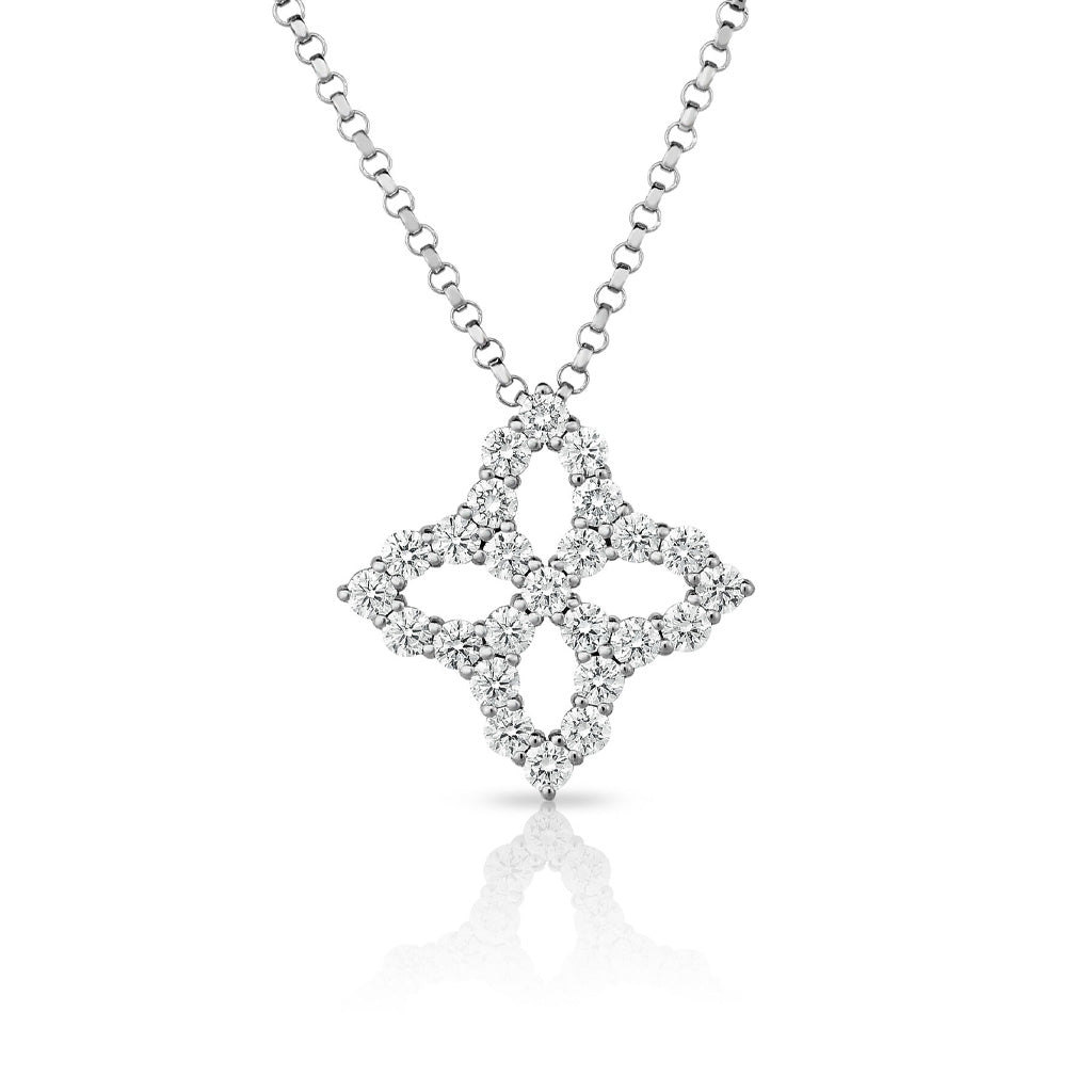 Medium Princess Flower Diamond Pendant
