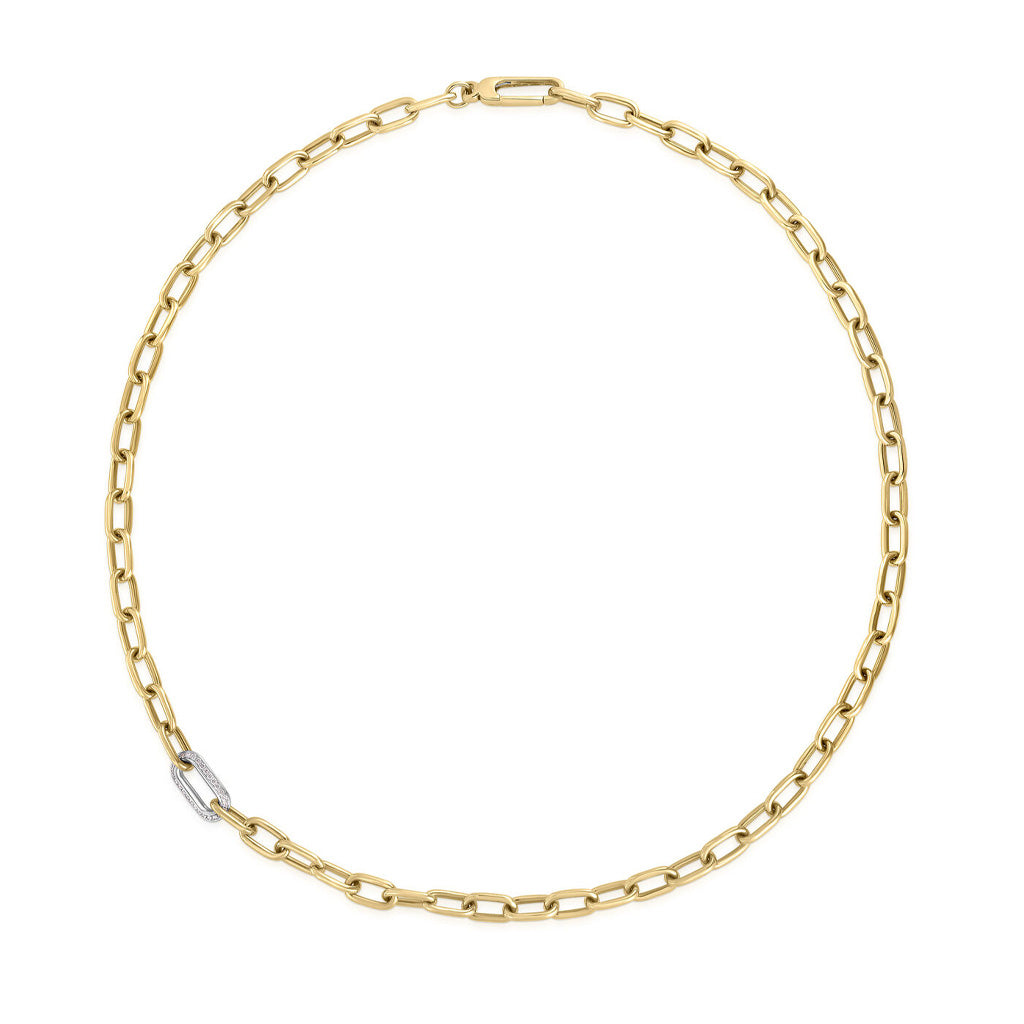 Oval Diamond Link Necklace