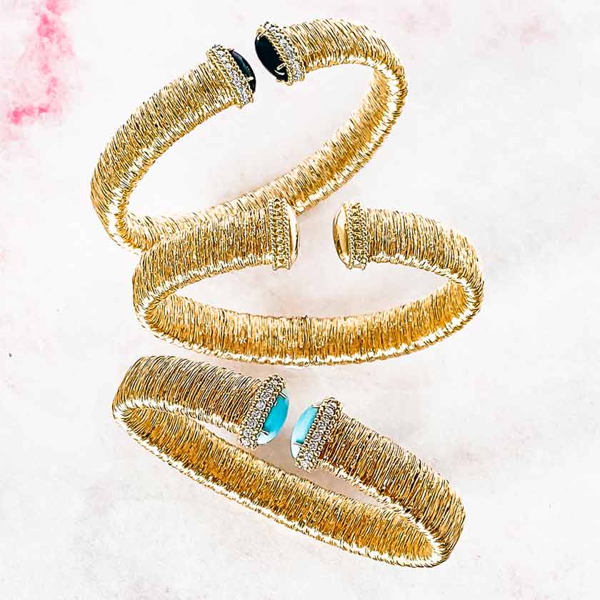 woven gold flexible cuff bracelets