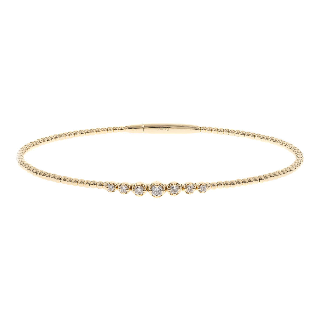 Gold Beaded diamond flex bangle available at Victoria Jones Jewelry Amarillo Texas