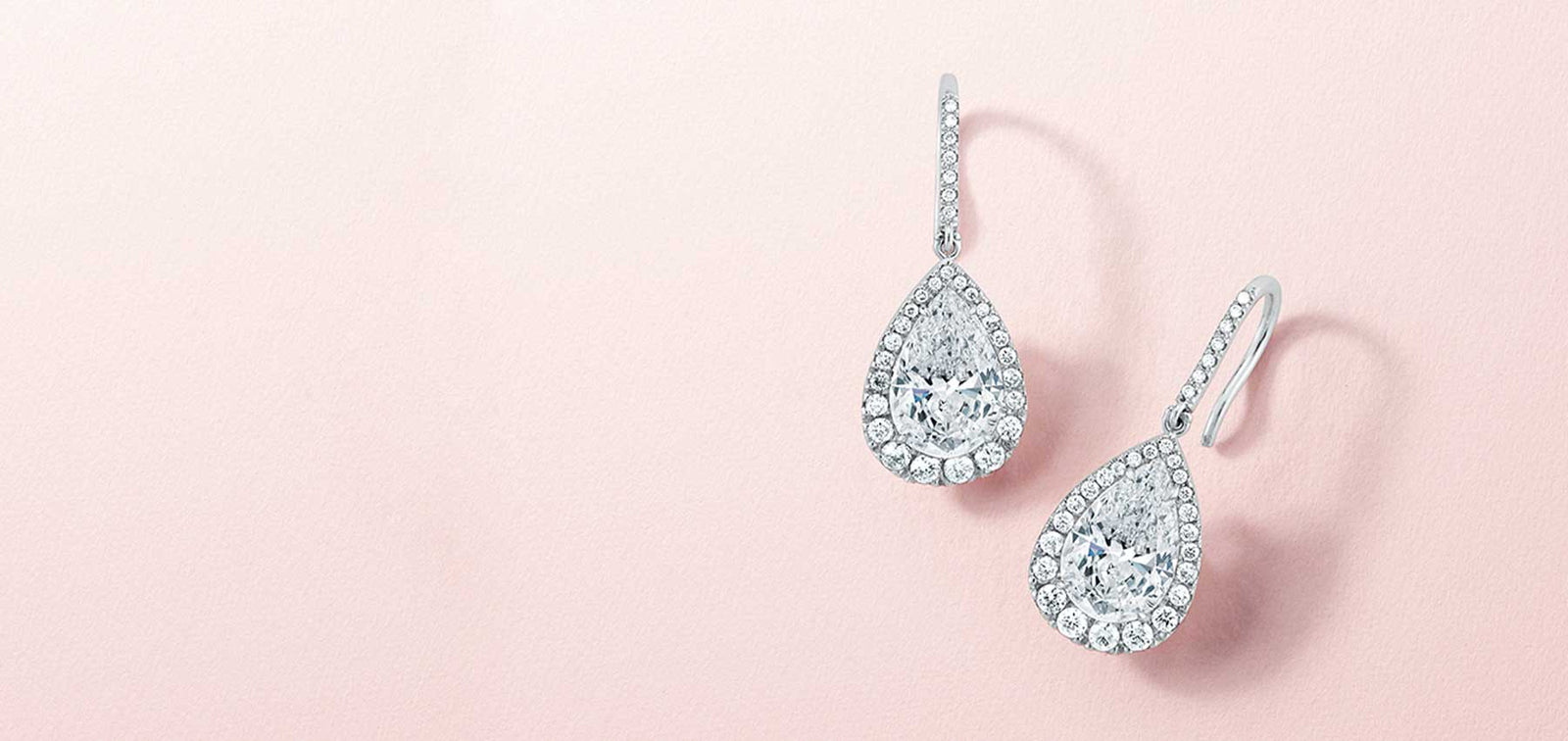 Pear diamond dangle earrings