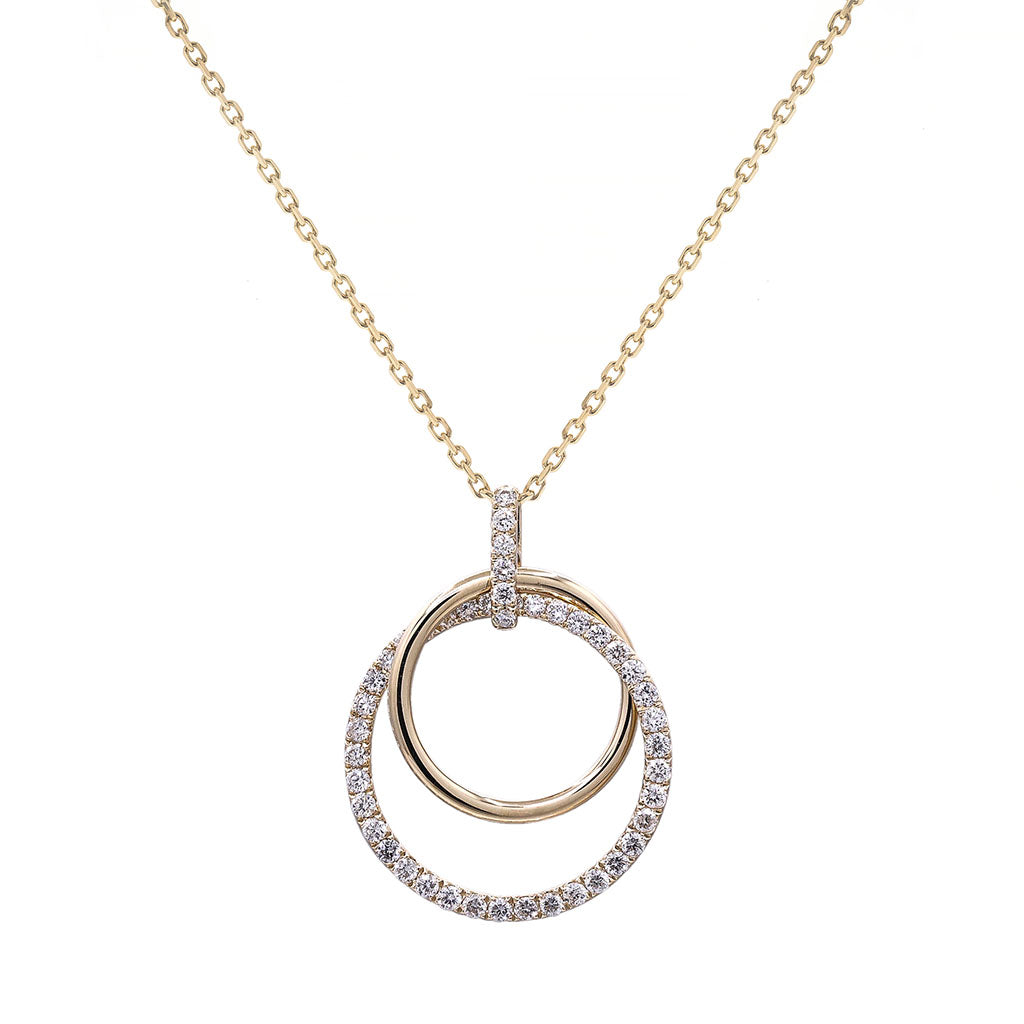 Diamond Multi Circle Gold Pendant