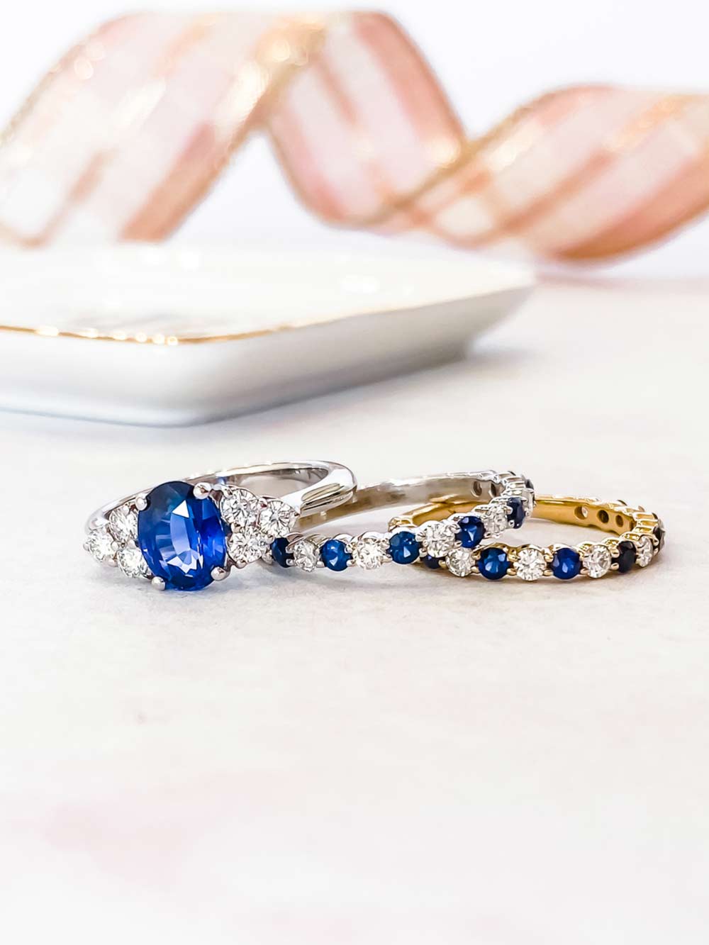 blue sapphire and diamond rings