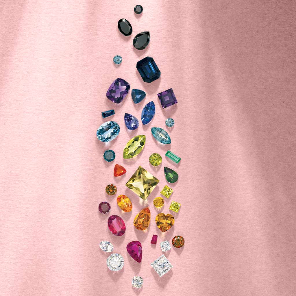 Scattered gemstones from Victoria Jones Jewelry Amarillo
