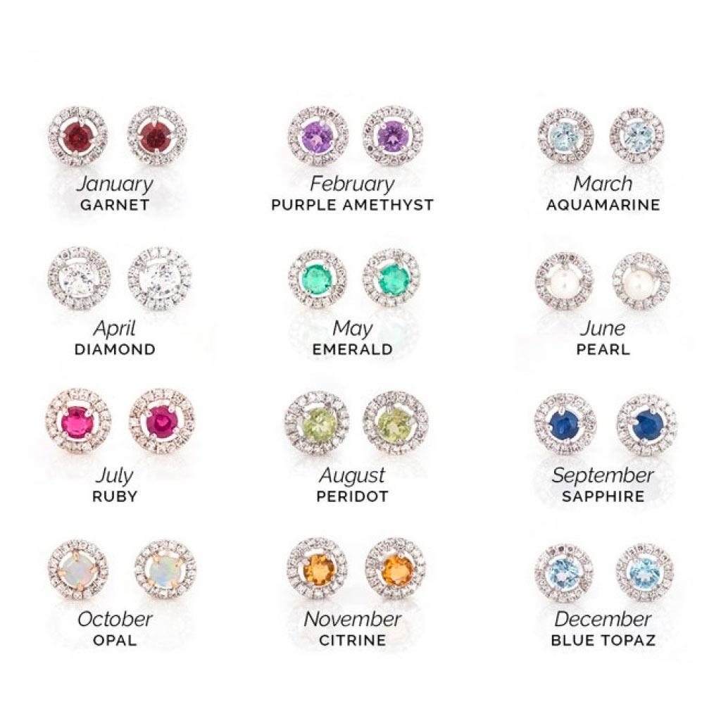 Ruby Birthstone Halo Stud