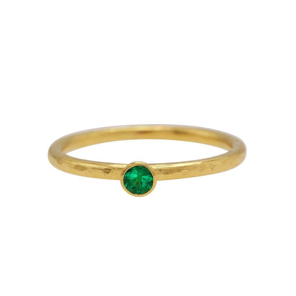 Gurhan 24k Yellow Gold Emerald Bezel Ring