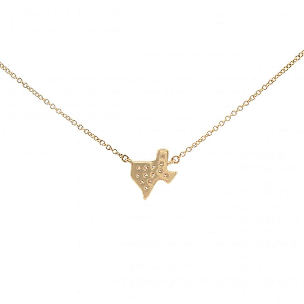 Diamond Texas pendant necklace in yellow gold with 0.10 carat total weight diamonds