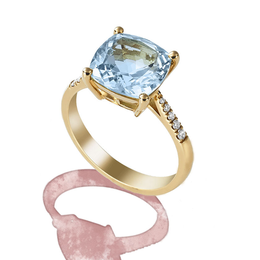 blue topaz diamond ring