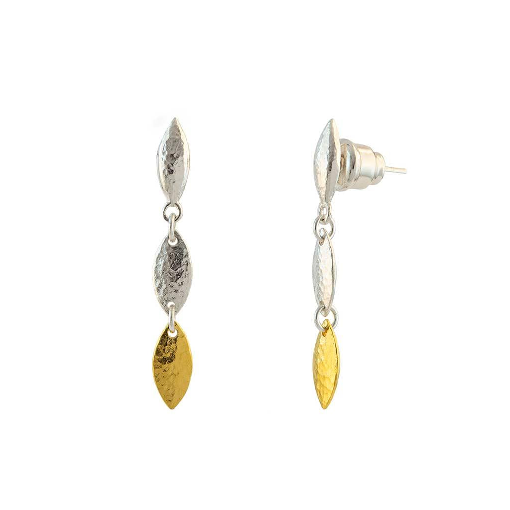 Gurhan sterling silver and 24k gold overlay dangle earrings