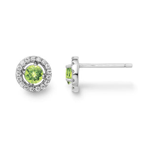 Peridot Birthstone Halo Stud