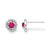Ruby Birthstone Halo Stud