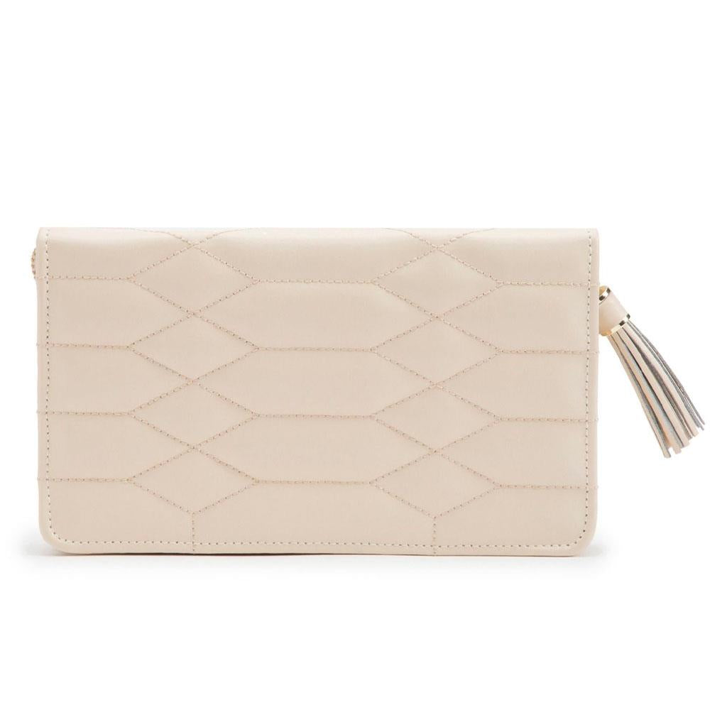 Wolf 1834 Caroline Ivory Quilted Leather Portfolio