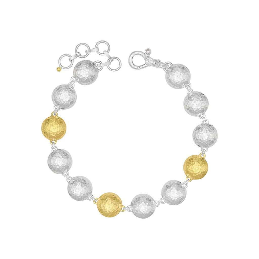 Gurhan sterling silver 24k gold bonded lentil beaded bracelet