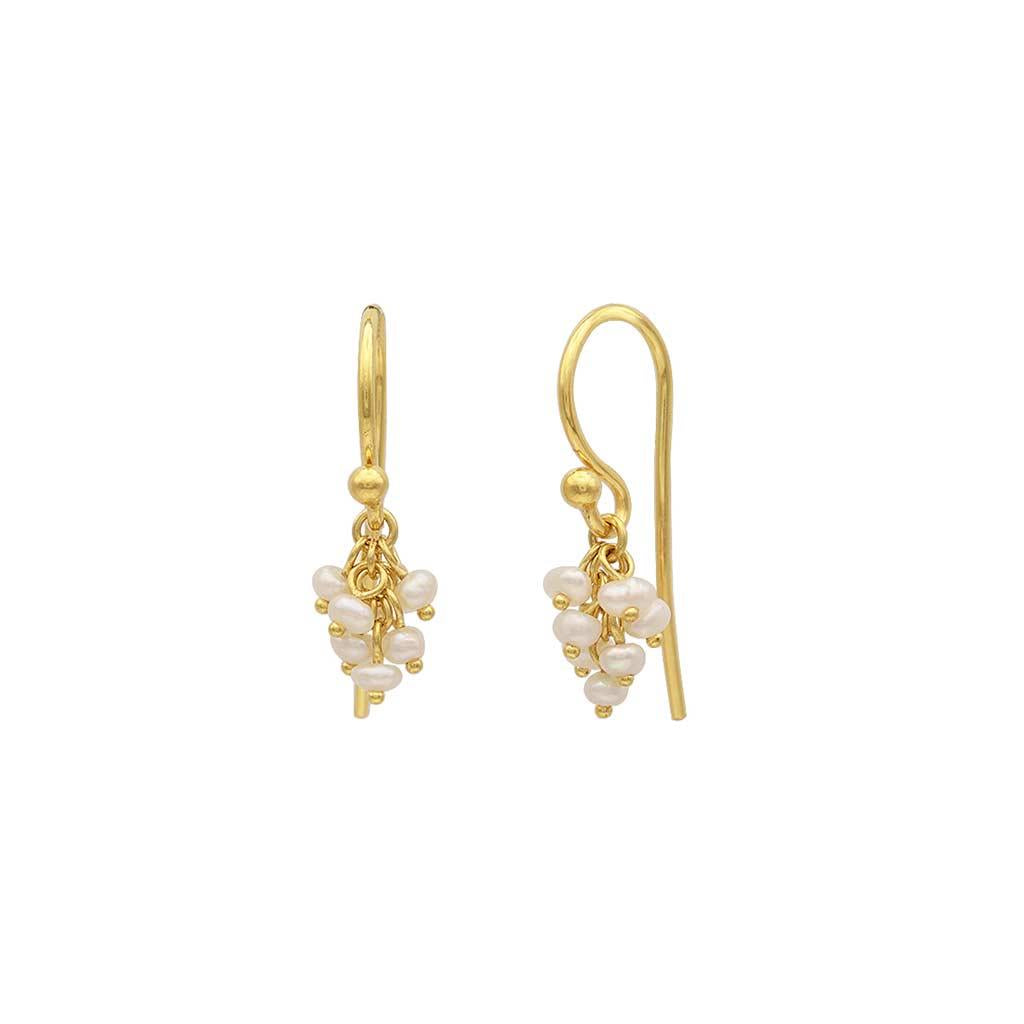Gurhan 24k Gold Pearl dangle earrings