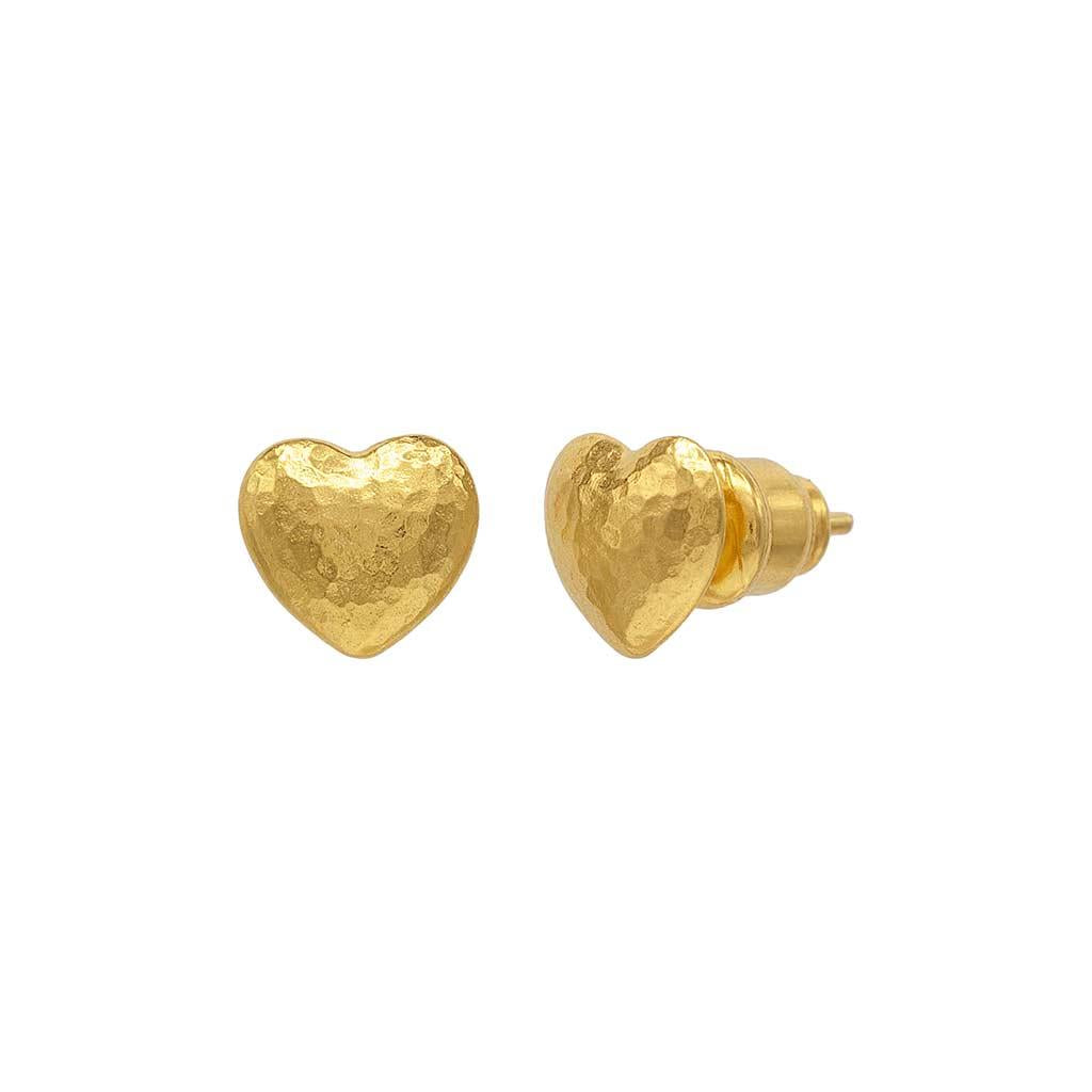 Gurhan romance heart stud earrings in yellow gold