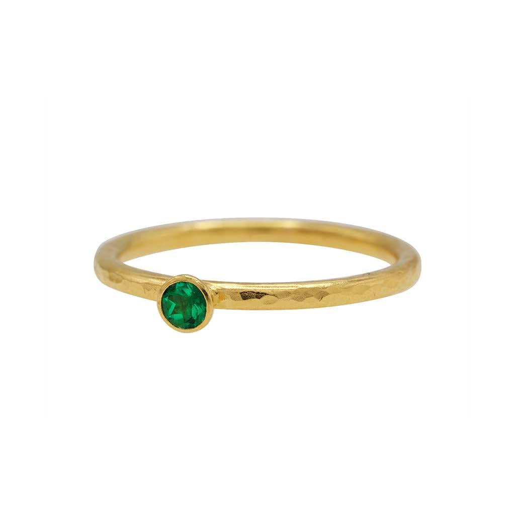 Gurhan 24k Yellow Gold Emerald Bezel Ring