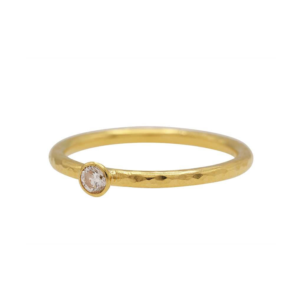 Gurhan 24k yellow gold diamond bezel ring