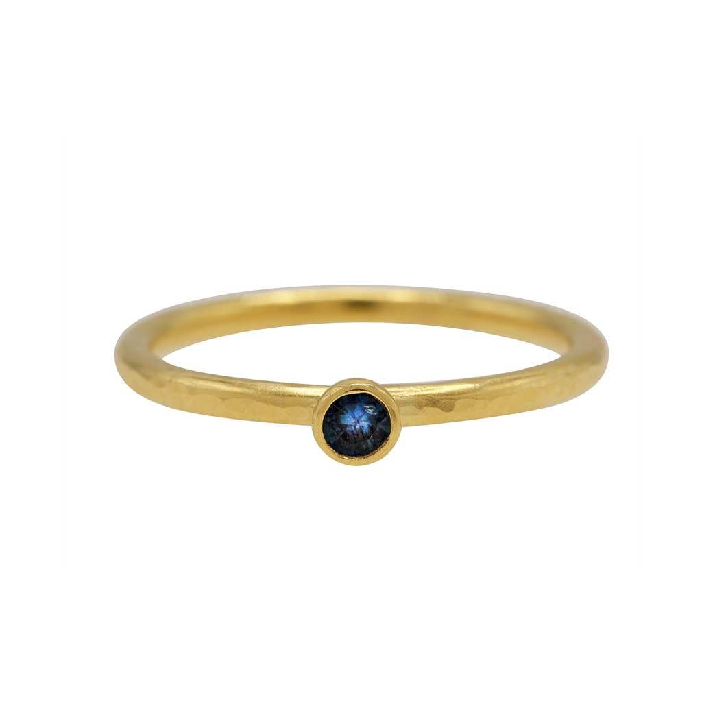 Gurhan 24k Gold Blue sapphire bezel ring