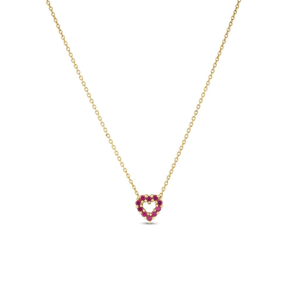 Roberto Coin tiny treasures ruby heart necklace at Victoria Jones Jewelry