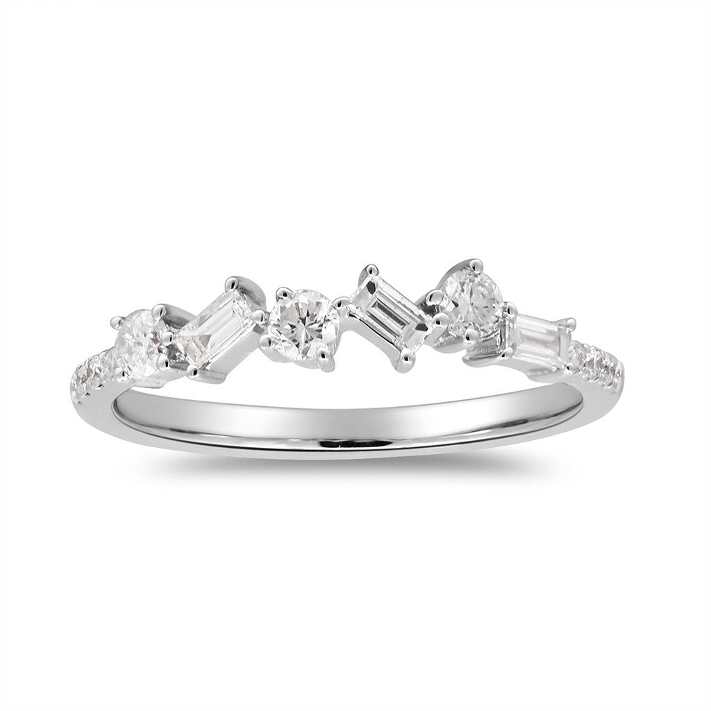 Baguette Round Diamond Band