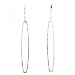 White Rectangle Dangle Earrings