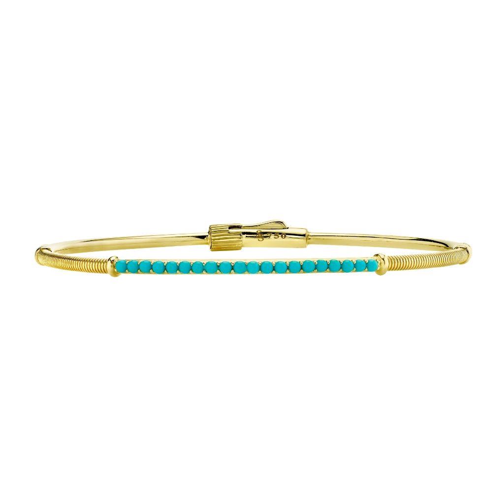 Sloane Street turquoise 18k yellow gold bangle bracelet