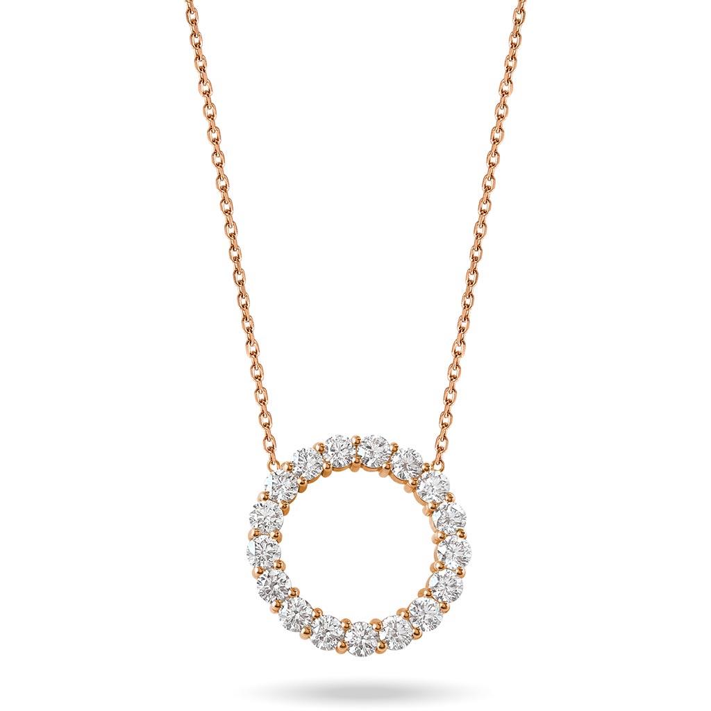 White gold diamond circle pendant