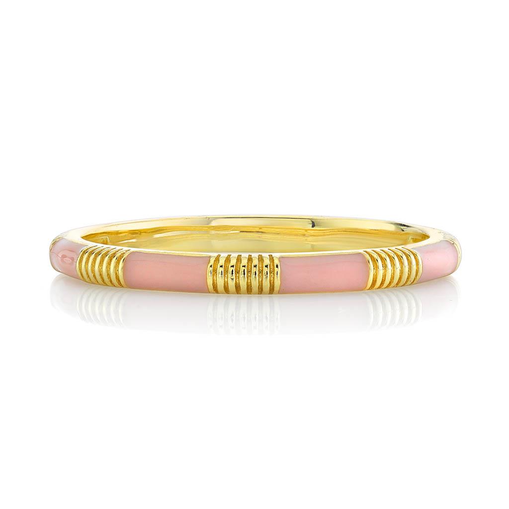 Sloane Street pink enamel and yellow gold band