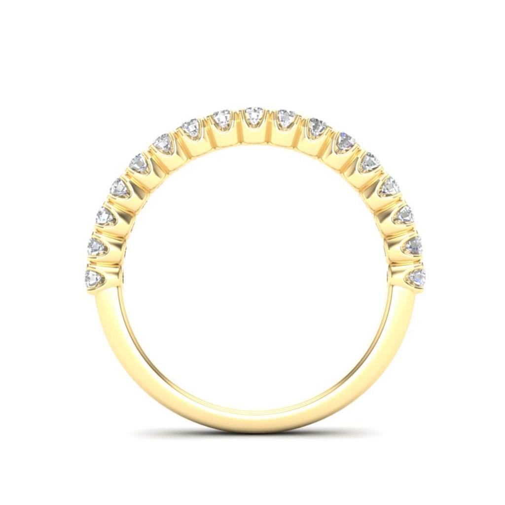 diamond yellow gold stacker band