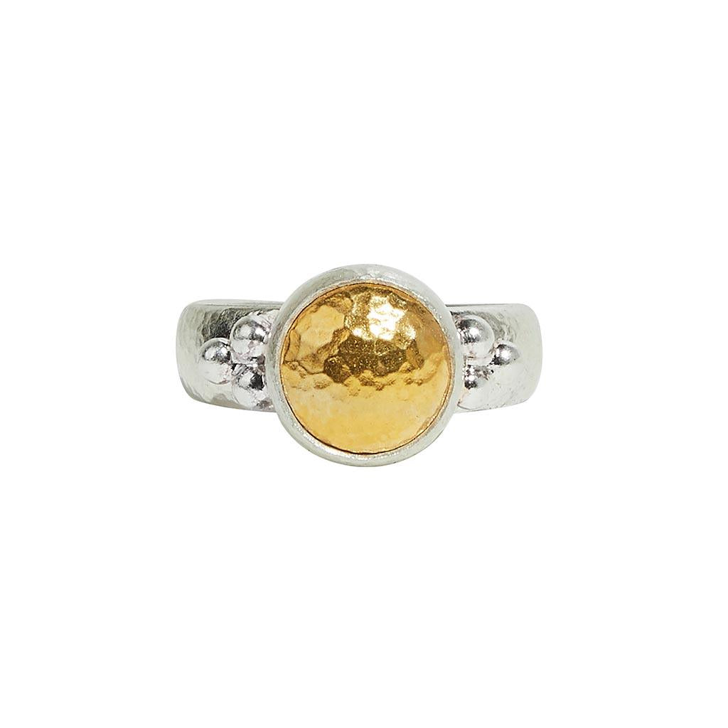 two-toned ring bezel ring