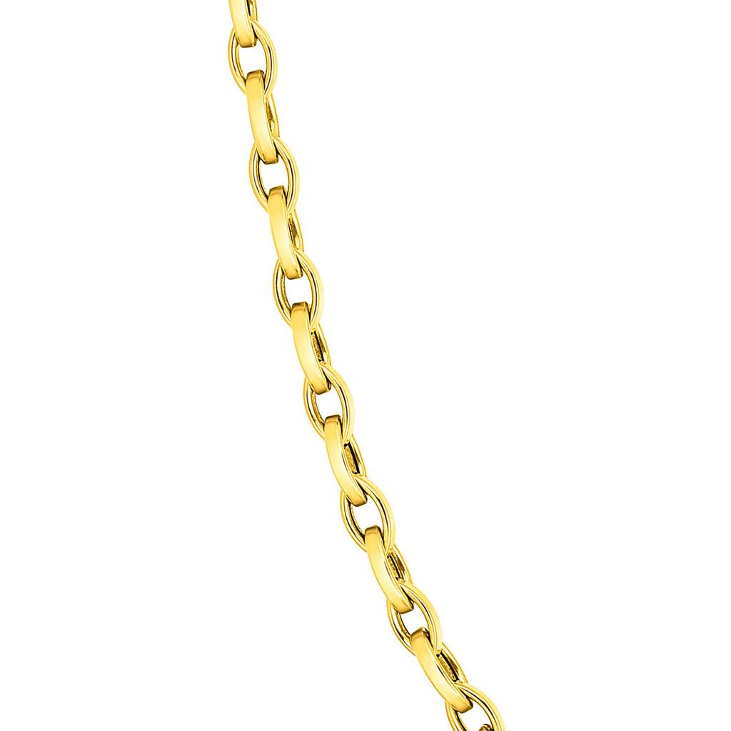 Roberto Coin designer gold almond link chain necklace at Victoria Jones Jewelry Amarillo