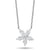 18K white gold marquise diamond flower pendant necklace