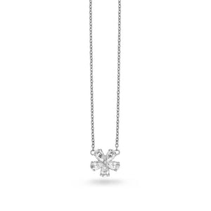 Pear flower diamond necklace