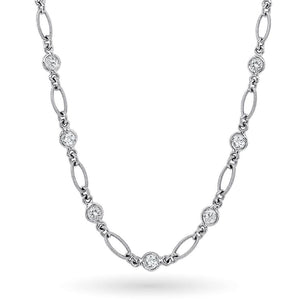 fancy oval link diamond by the yard necklace